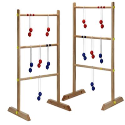 China Pine Wood Ladder Toss Double Ladder Wood Ball Set With Wood Finish for sale