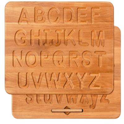 China Kids Toys Letter Tracing Solid Wood Educational Learning Double Sided Wooden Board for sale