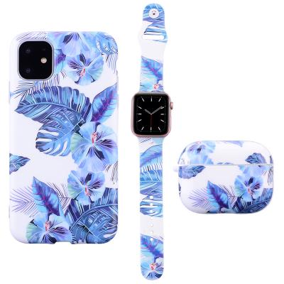 China Custom Water Resistant Unisex Gorgeous Printing Silicone Sport Watch Bands Color Printing Strap Replacement Band For Apple Watch Series 6 for sale