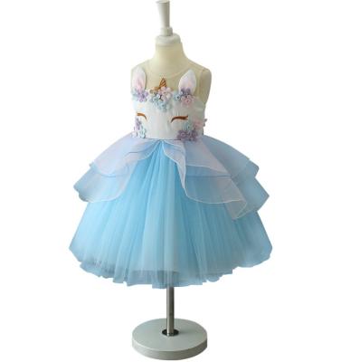 China New Breathable Unicorn Tutu Dress Kids Costume Party Princess Dresses Popular Design Children Girls Boutique for sale