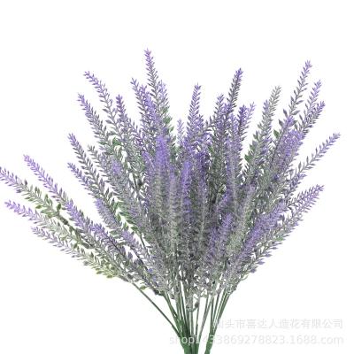 China Other Simulation5Head flocking lavender Pastoral style artificial plastic water plant Provence home decoration for sale