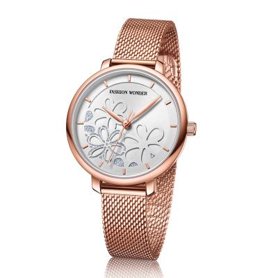 China Stainless Steel Digital Even Minimalist Female Wrist Watch Water Resistant Fashion Leather Watch Box for sale