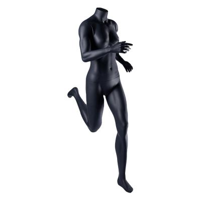 China Hot Sale Full-Body Black Female Headless Female Mannequins Running Sports Mannequins for sale