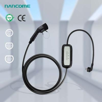 China stations charging electric cars Fast Portable AC  electric car charger 7KW Type 2  for electric vehicle charge Connector: 240mm*51mm*98mm Control box: 225mm*75mm*67mm for sale