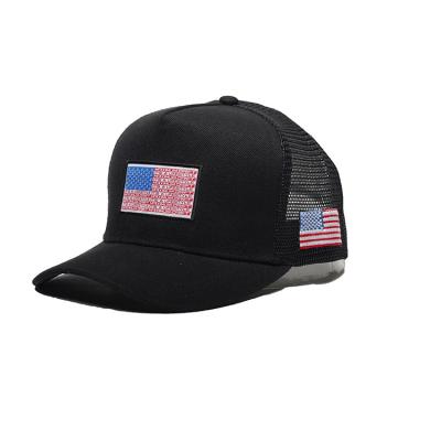 China Guangzhou COMMON Custom Logo 3D Embroidery Snapback Caps 5 Panel Mesh Hat Caps Plain Baseball Trucker Hat for sale