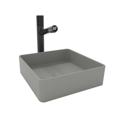 China easy clean & soft & Hotel Smooth Chinese Ceramic Basin Bathroom Sink Manufacturer Rectangular Tabletop Wash Basin for sale