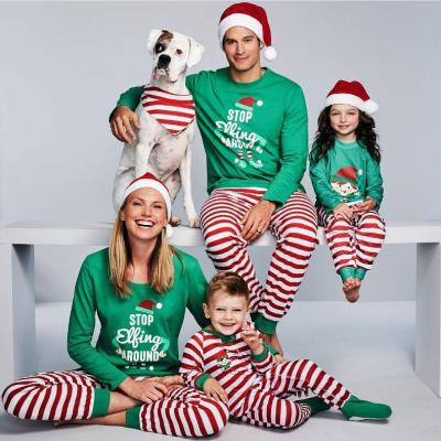 China 2021 Cute Breathable Christmas Hat Print Family Christmas Pajamas Sets Children Christmas Pajamas Children Sleepwear for sale