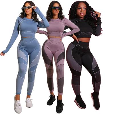 China Sustainable Sport Set For Woman Fashion Leisure Amazon 2 Piece Set Hot Selling Women Sport Jogging Sets Clothing for sale