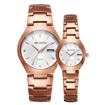 China Automatic date wlisth couple watches hot-selling ladies wrist watches luxury stainless steel quartz watches custom reloj brand for sale