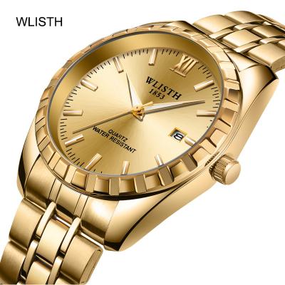 China Luxury brand automatic explosion date WLISTH quartz watch couples business stainless steel belt watch offer for sale