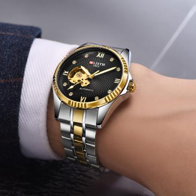 China Water Resistant WLISTH Watches Wholesale Mens Mechanical Watches Custom Logo Fashion Hollow Out Wristwatches for sale