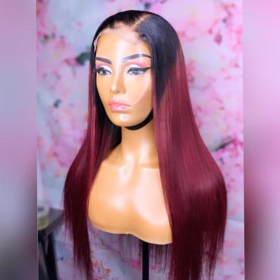 China Indian Hair Silky Straight 99J Ombre Wave Hair Color Silky Straight Hair Bundles Virgin Remy Red Wine Human Weaving Extension for sale