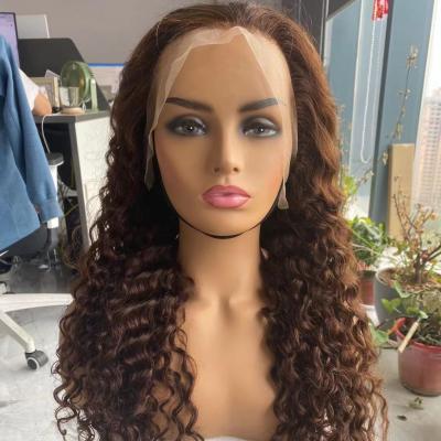 China Factory Silky Straight Virgin Water Wave Full Lace Indian Human Hair Transpare Lace Front Wigs 10A Glueless HD Colored Wig With Baby Hair for sale