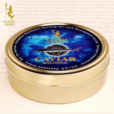 China Fresh Hot Sale KalugaQueen Golden Sturgeon Delicious Healthy Light Gray Caviar Fresh for sale