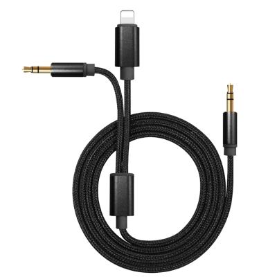 China High speed data charging 2020 new design 2 in 1 3.5mm aux audio charging cable. cable adapter earphone connector mobile phone adapter for sale