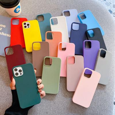 China Waterproof Candy Matte Silicone Phone Case For iphone 12 11 pro 12 max mini X XS XR max 7 8 6S 6S plus 2021 SE Matte Soft TPU back cover for sale