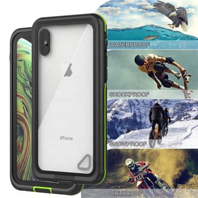 China Wholesale IP68 Waterproof Certified With Touch ID Bottom Water Body Full Cover Shockproof Case For iPhone X/XS Clear Waterproof Case for sale