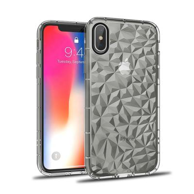 China Crystal Clear Slim 3D Diamond Pattern Soft TPU Shockproof Phone Case Cover Device Diamond Style Women Girls Men Shockproof Phone For Apple iPhone XS max for sale