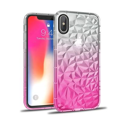 China 3d Diamond Pattern Compatible For iPhone XR Case, Crystal Clear Slim 3D Diamond Pattern Soft TPU Drop Protection Shockproof Cover For Men Women Girls for sale