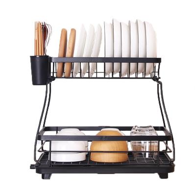 China Mordern Furniture Wrought Iron Tableware Storage Dish Rack Kitchen Racks Japanese Large Capacity Multifunctional Drain Dish Rack for sale