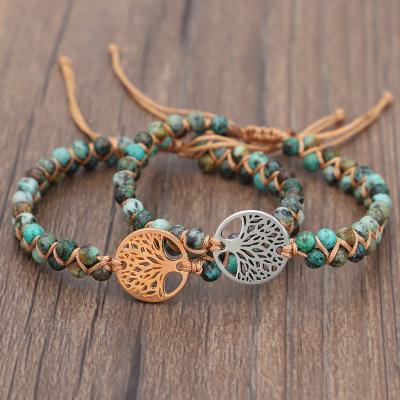 China Bohemia hand knitted african bracelet turquoise double twisted bracelet Bohemia creative yoga bracelet for sale