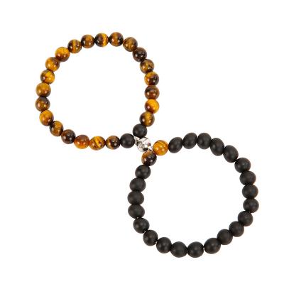 China 1Pair Couples Casual/Sporty Magnetic Bracelets For Women Men Charm Beads Matching Bracelets For Couples Connect Bracelet for sale