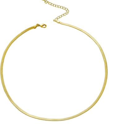 China 2021 TRENDY 14K Gold/Silver Plated Women Snake Necklace Gold Choker 1.5/3/5 millimeters for sale