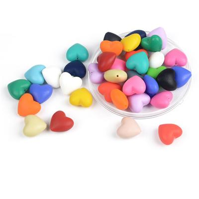 China Toy Silicone Heart Beads Wholesale Food Grade BPA Free Soft Silicone Baby Teething Safe Beads for sale