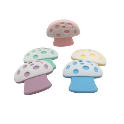 China Toy Silicone Nursing Toys Baby Chew Food Grade Silicone Soft Mushroom Teether for sale