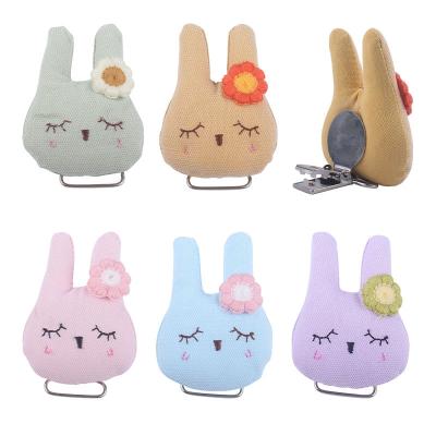 China Baby Teething Pain DIY Design Soothing New Teething Accessories Easter DIY Chain Bracelet Bunny Head Dummy Pacifier Teether Accessories Cloth Rabbit Clips for sale