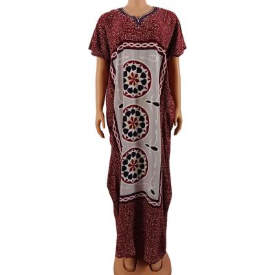 China 2022 New Design Rayon 2022 Summer Spring Sleeve Shorts Women's Elegant Casual Dress 100% Printed Muslim Dresses Ladies Plus Size Clothing for sale