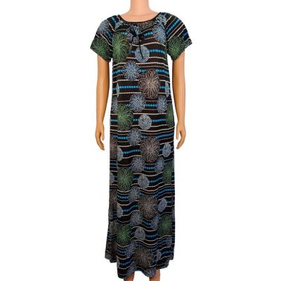 China 2022 New Design Print Anti-static Short Sleeve Summer Women Ladies Streetwear Anti-Wrinkle Maxi Dress Elegant Casual Dresses for sale