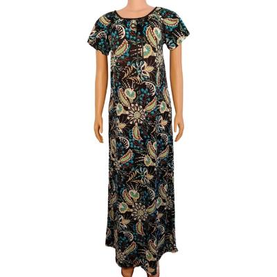 China 2022 New Design Summer Spring Sleeve Anti-static Floral Print Anti-Wrinkle Streetwear Maxi Dress Women Ladies Elegant Casual Dresses for sale