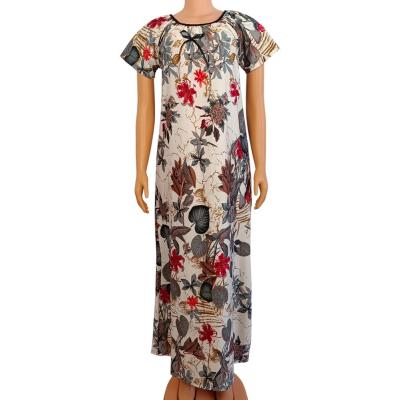 China 2022 New Design Print Anti-static Short Sleeve Summer Women Ladies Streetwear Anti-Wrinkle Maxi Dress Elegant Casual Dresses for sale