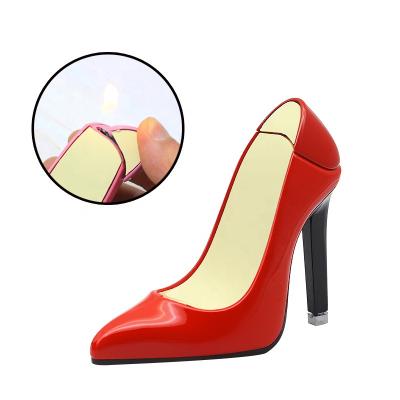 China Fashion and hot sale creative personality wholesale refillable classic ladies fashion high-heeled shoes intoxicate cigarette flame lighter for sale