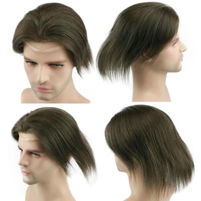 China Eseewigs Free Style Men's Wig Hair Toupee Super Thin Skin Hair Replacement (#6 Medium Brown) for sale