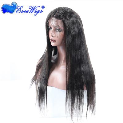 China Unprogressed Virgin Wave Lace Wig Fake Scalp Cap 13X6 Lace Front Silky Straight Wig 150 Density Deep Middle Unprogressed Hair for sale