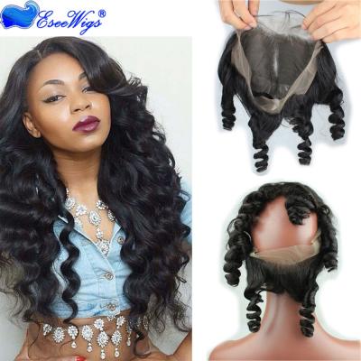 China New Style 8A 360 Lace Closure Brizilian Virgin Hair Loose Wave Frontal Loose Wave 360 ​​Degree Closure In Stock for sale