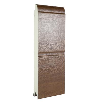 China Modern PVC Charcoal 9x7 Raised Panel Flat Groove Wall Pipe Panel Wood Press Grooved Garage Door Acoustic Barrier for sale