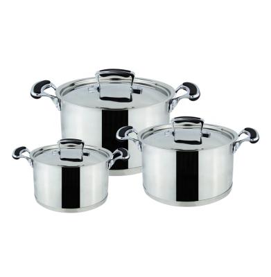 China Sustainable Cookware 6pc Casserole Set Stainless Steel Happy Cookware Set for sale