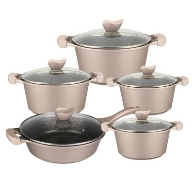 China Sustainable hot sale aluminum cookware set with ceramic non-stick coating cookware sets kitchen for sale