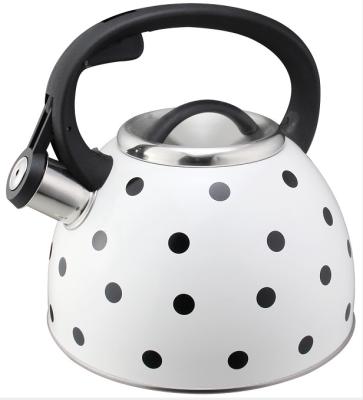 China Sustainable Beautiful Color Coated Stainless Steel Whistling Kettle for sale