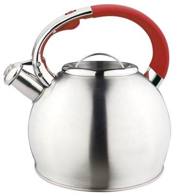 China Fashion Stainless Steel Tea Kettle Induction Viable Color Stainless Steel Whistling Kettle With Zinc Alloy Handle for sale