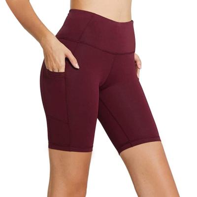 China New High Waist Breathable Fashion Women Yoga Biker Shorts With Pockets for sale