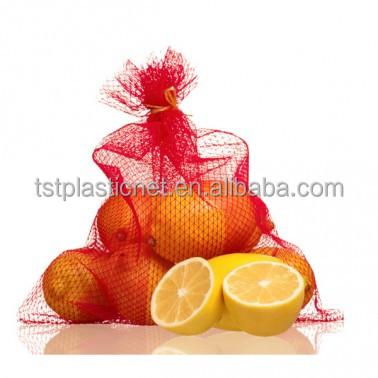 China Recyclable PE Tubular Mesh Pouch Net Bags For Fruits And Vegetables for sale