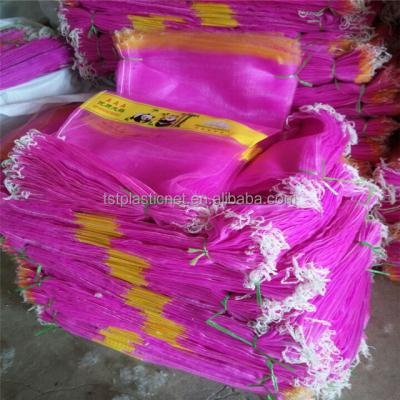 China Recyclable Pink Color Garlic Mono Mesh Bag To India Pakistan And South America for sale