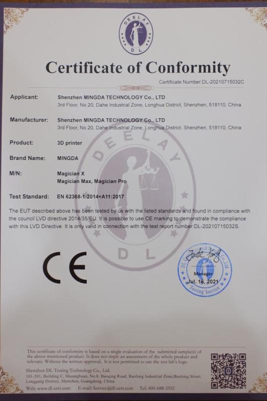 CE - Shenzhen Mingda Technology Co., Ltd.