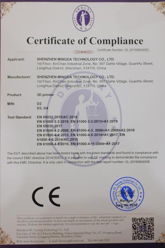 CE - Shenzhen Mingda Technology Co., Ltd.