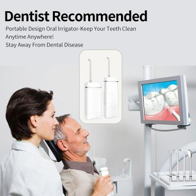 China 360 Nozzle Rated Professional Wireless Small USB Cable Dental Oral Irrigator With Travel Bag Water Flosser 140ml Full Set for sale