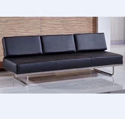 China Modern Modern Hot Sale Black Used Leather Stainless Foot Sofa For Office for sale